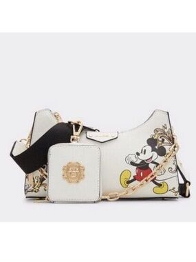 Disney X Aldo 100 Years White Mickey Minnie Crossbody Shoulder Handbag Purse